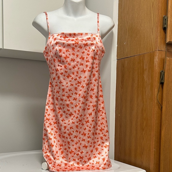 Urban Outfitters Orange Floral Mini Dress - Picture 1 of 3